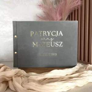 Welurowa księga gości z ankietą weselną, W37