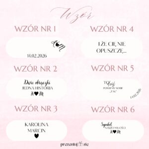 Taca na obrączki ślubne, personalizowana, owalna, metalowa