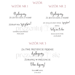 Podziękowania dla gości, etui na zdrapkę