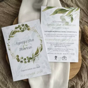 Zaproszenia ślubne botaniczne Eucalyptus 2