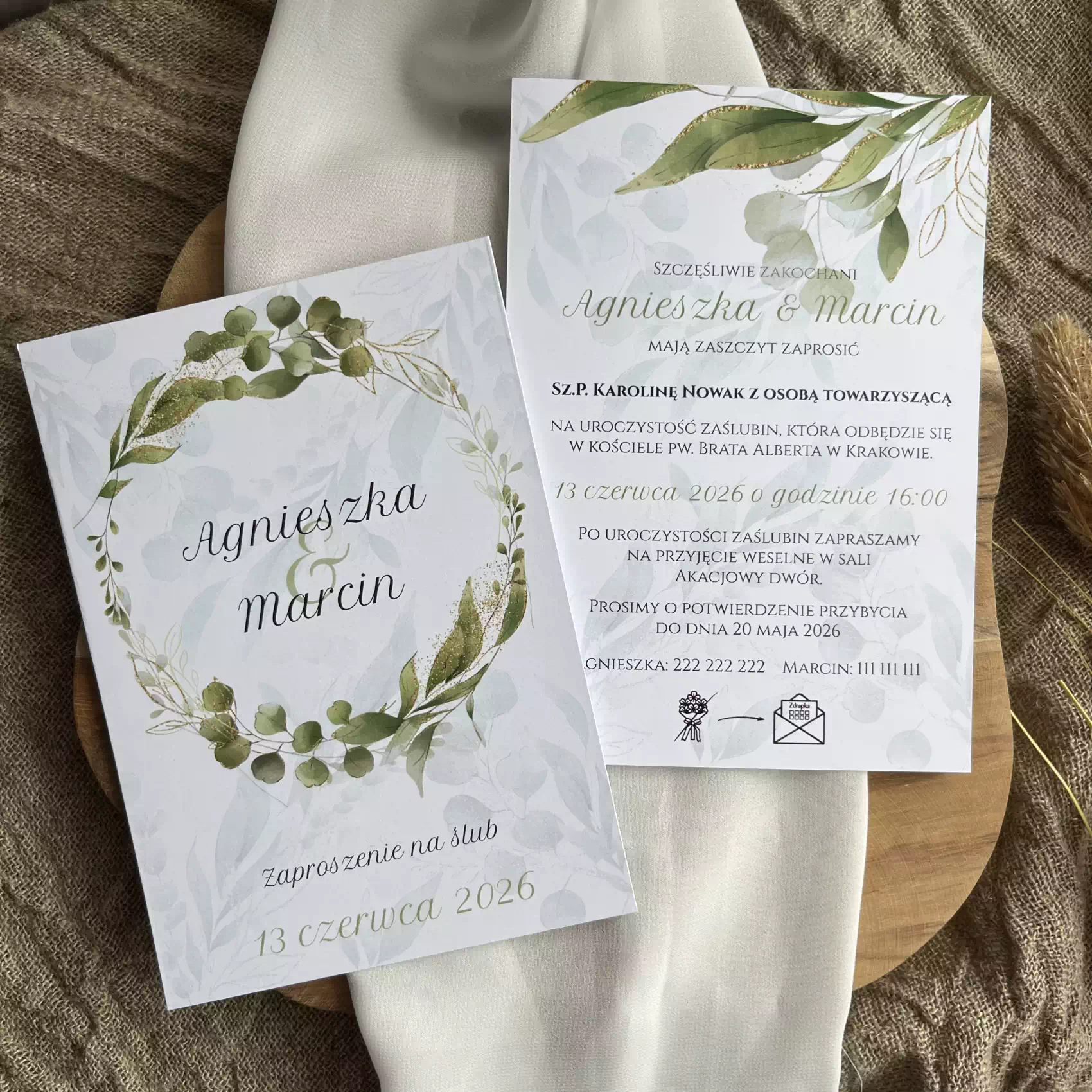 Zaproszenia ślubne botaniczne Eucalyptus 2 Zaproszenia ślubne botaniczne Eucalyptus 2