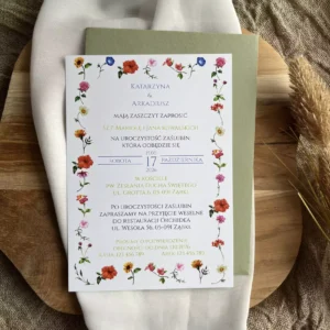 Zaproszenia ślubne Polne kwiaty