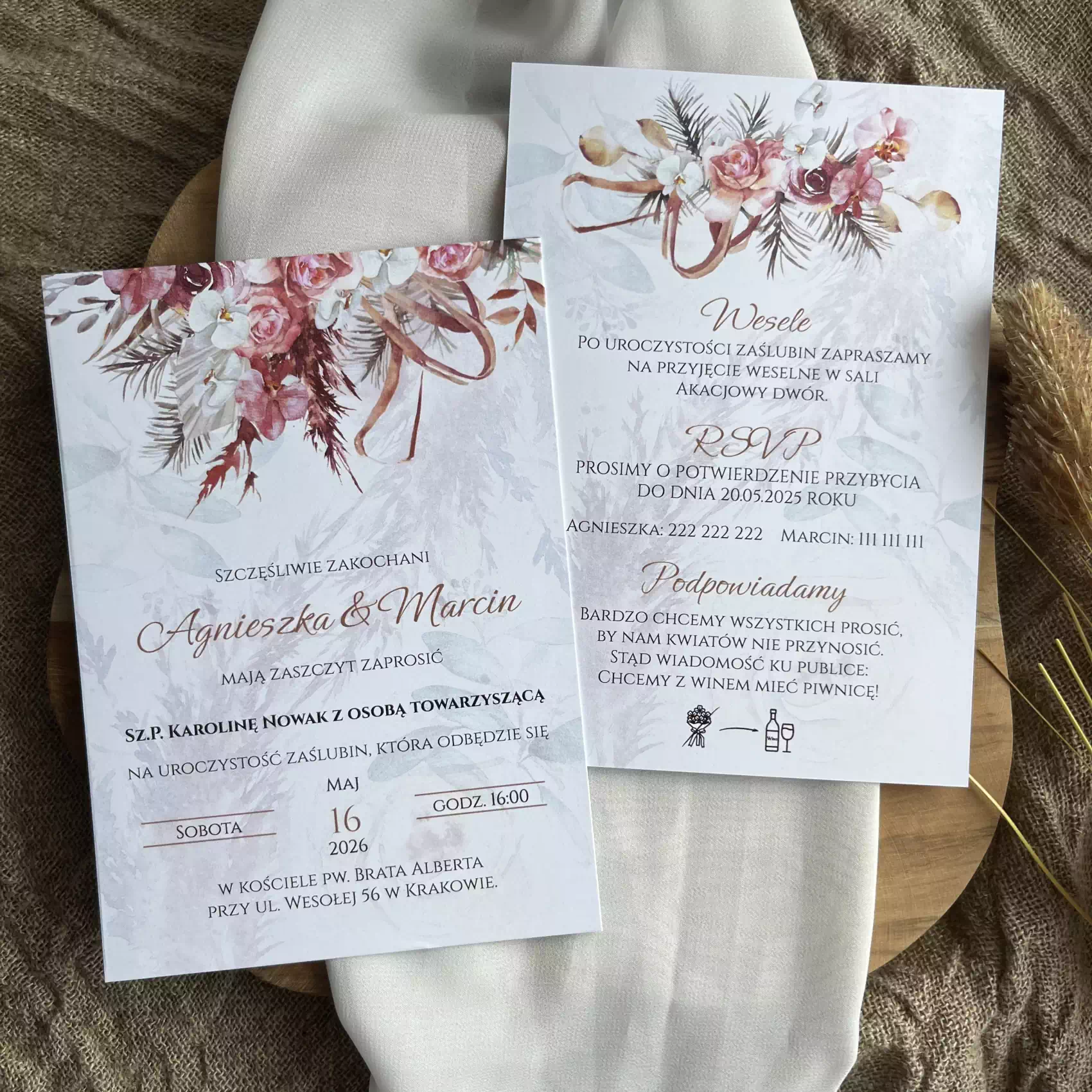 Zaproszenie na ślub Boho 2 Zaproszenie na ślub Boho 2