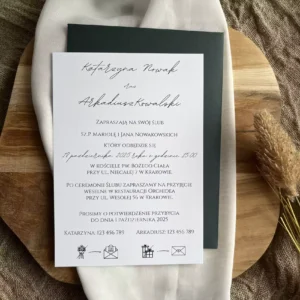 Zaproszenie na ślub minimalistyczne ZM3
