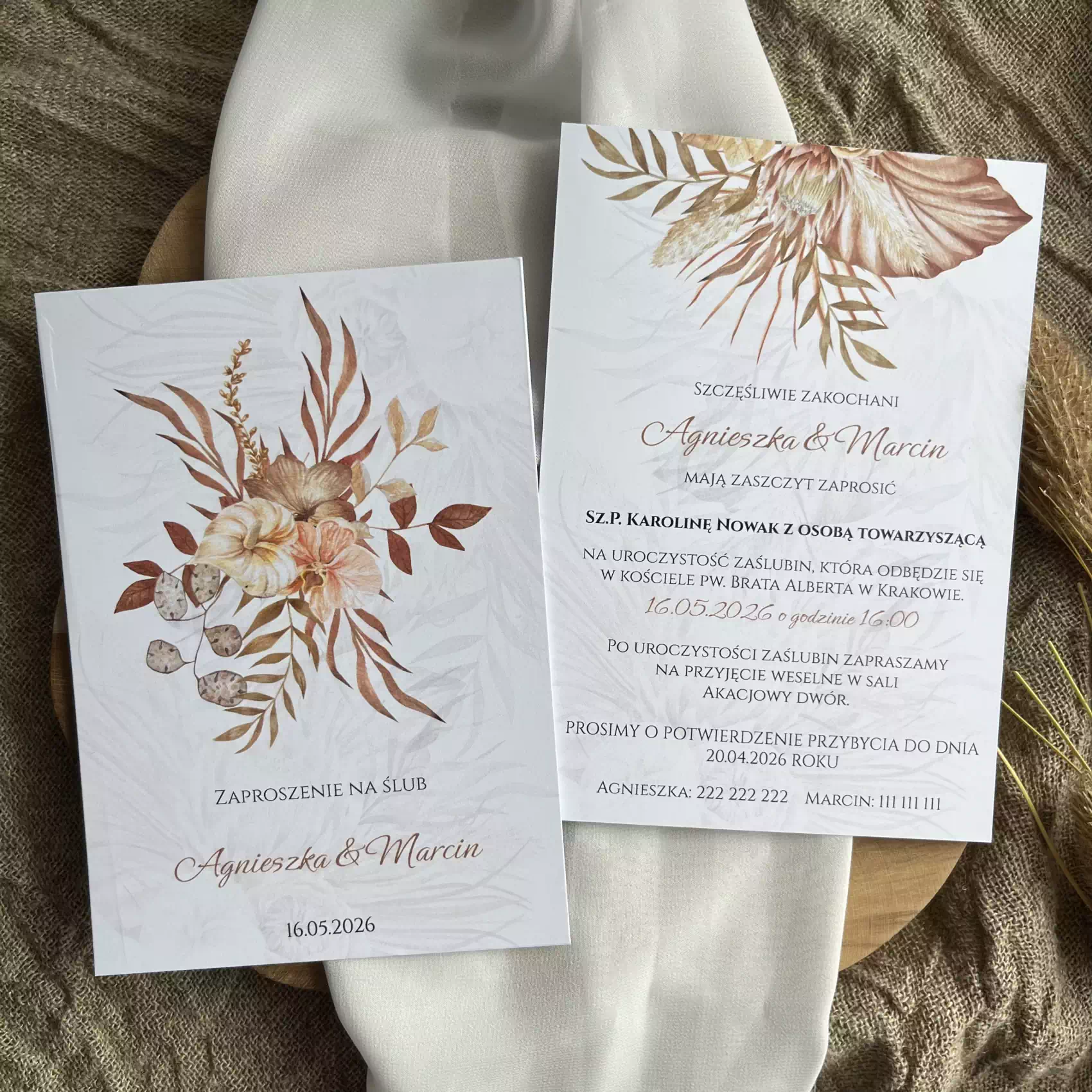 Zaproszenie ślubne Boho 1 Zaproszenie ślubne Boho 1