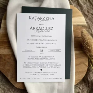 Zaproszenie ślubne minimalistyczne ZM2