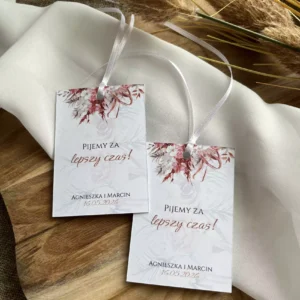 Zawieszka na butelkę weselną Boho 2